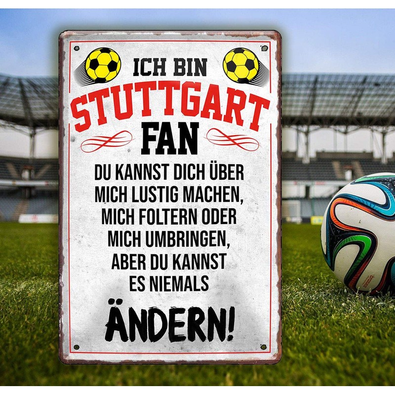 schilderkreis24 - Tin Sign with German Text "Ich Bin Stuttgart