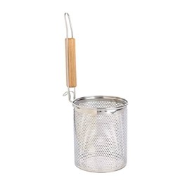 Helen’s Asian Kitchen Deluxe Spider Strainer | Heavy-Duty Stainless Steel Basket with Sustainable Wood Handle for Deep Frying and Large Batch Cooking