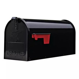 Gibraltar Mailbox Elite Medium, Steel, Post Mount Mailbox, Black, E1100B00 New