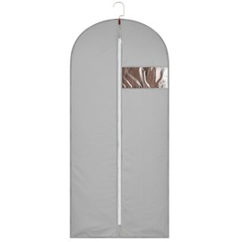 62-Inch Garment Bags Covers,Hanging Clothes Bag, Suit Cover Bags with Clear Window for Hanging Closet Clothes Storage and Travel (Gray)