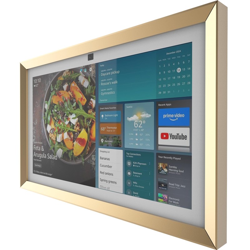 Aluminum Alloy Decorative Frame for Echo Show 15 (golen)