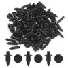 sourcing map 50 Stück schwarze Kunststoffnieten Spritzschutz-Befestigungsclips 6 mm für