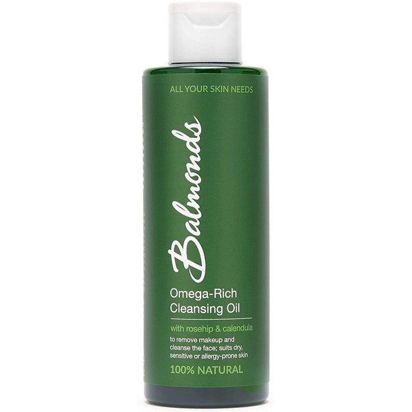 Balmonds - Omega Rich Cleansing Oil - 6.8fl.oz. (200ml) - 100% Natural Cleanser - Soap Free Makeup Remover OIl - Vegan & Cruelty Free - All Skin Types