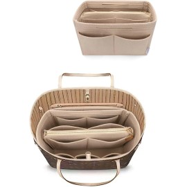 Unbranded Felt Purse Bag Organizer Insert with zipper Bag Tote Shaper