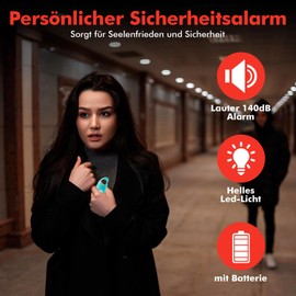 Fuers Taschenalarm Alarm für Frauen Unterwegs 2Pcs Schrillalarm Sehr Laut 140dB Alarm Schlüsselanhänger mit Stroboskoplicht Persönlicher Sicherheit Sirene für Frauen, und Büroangestellte