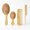 Juego de 4 cepillos de bambú para el cabello, cepillo