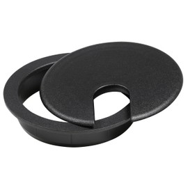 5 Pack Rok Hardware 3" (76mm) Black Round Computer Desk Table Port Wire Cable Cord Organizer Hole Cover Grommet, ROKRG3BLK