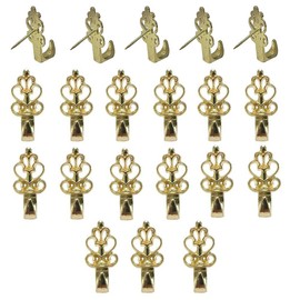Carrittons Push Pin Picture Hanger Hooks for Charts Banners Calendars Posters Photo Frame Keys Kitchen Bathroom Bedroom Office 20 Pieces (Gold)