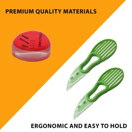 Gadgetime USA Avocado Slicer And Egg Timer Set - 3 In 1 Tool - Cutter, Peeler, Pitter & Scooper - Multifunctional Knife - Splitter - Easy to Use - Kitchen Gadgets