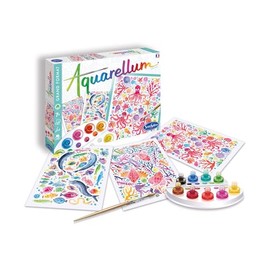 Sentosphère 3906401 Watercolour Painting Set for Children, Underwater World Motif, Large Painting Templates, DIY Creative Set, Craft Set, Painting Set from 7 Years