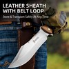 NedFoss 13.5" Machete Knife with Leather Sheath, Strong 8Cr14Mov Steel