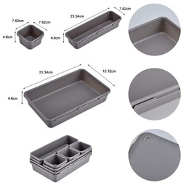 8-Piece Drawer Organiser, Storage Box for Home, Washable Storage Box, Bath Makeup Organiser, Office & Home Storage Box, Transparent Storage Box.