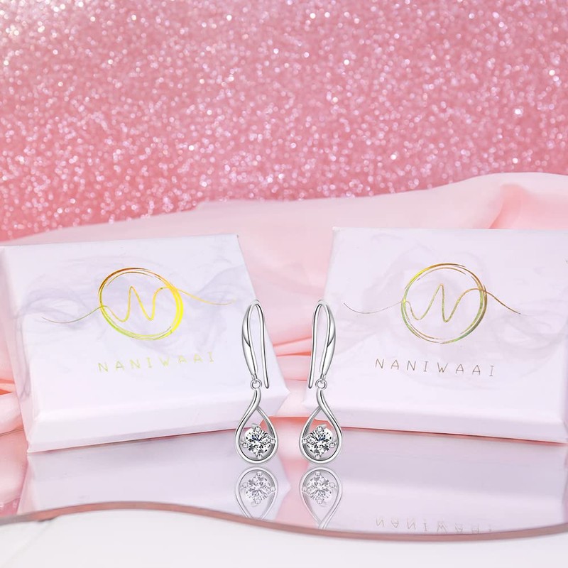 Naniwaai Women's Earrings, Popular, Birthstone Earrings, Dangling, Drop Earrings, Hypoallergenic,