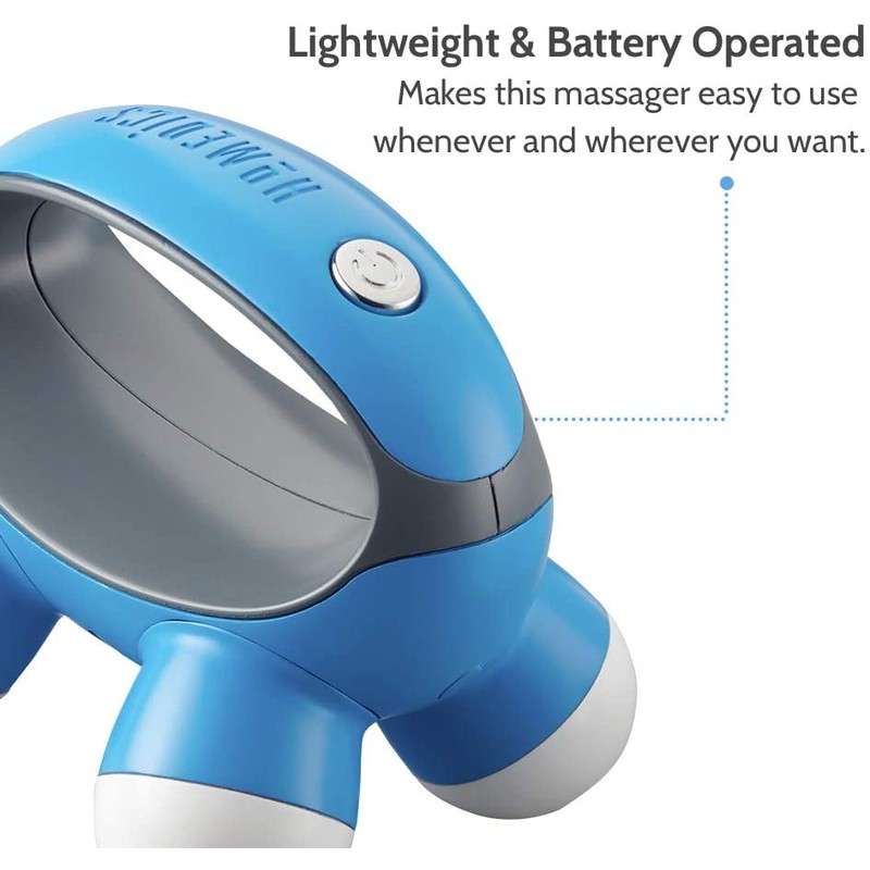 HoMedics, Quatro Mini Hand-Held Massager with Hand Grip, Battery Operated
