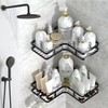 ZVZM Shower Shelf No Drilling Black Corner Shelf, Shower Shelf,