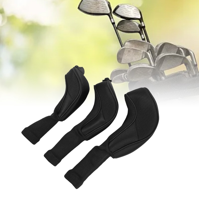 3Pcs Golf Club Head Covers 1 3/5 UT Breathable Mesh
