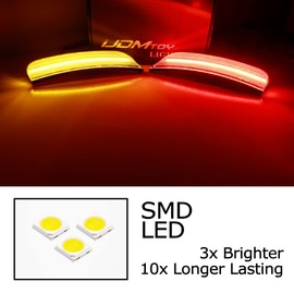 iJDMTOY 4pc Set Semi-Clear Lens Front/Back Full LED Side Marker Lights Compatible With 2017-up Chrysler Pacifica Pinnacle Voyager, Replace OEM Amber/Red Lens Sidemarkers