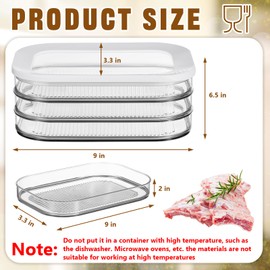 Tioncy 2 Pcs Deli Meat Container for Fridge Bacon Container for Refrigerator Stackable Food Storage Boxes with Lid for Deli, Lunch Meat, Cheese and Meal