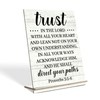 Putuo Decor Proverbs 3:5-6 Bible Verse Plaque Inspirational Desk Stand