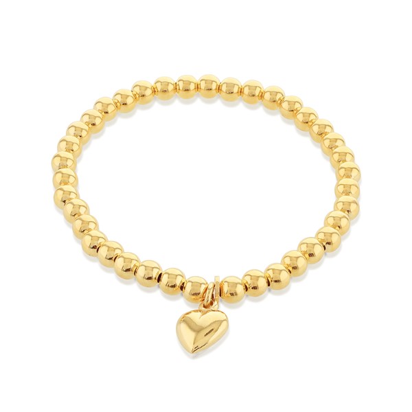 Tuscany Silver Women's Sterling Silver Yellow Gold Plated Elastic Beads