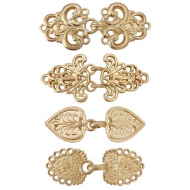 CLINTT 4Pcs Exquisite Retro Sweater Twirl Clip Cape Cloak Fasteners for Dresses, Stylish Cardigan Clips - Gold