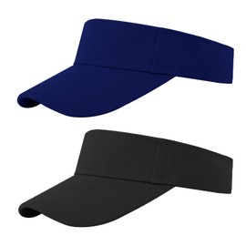 Cooraby Sports Sun Visor Hats Adjustable Sun Visor Caps for Women and Men Black, Navy