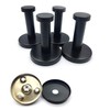 Pack of 4 Coat Hooks, Black, Round, Stainless Steel, Towel