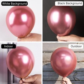 PartyWoo, 50 pcs 12" Pink Metallic Balloons, Balloon Garland or Arch Decorations, Birthday, Wedding, Anniversary, Unisex, All Ages, 3-6hrs Helium, 72hrs Air Filled