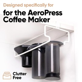 Altura The RACK: Hanging Shelf Rack for AeroPress Coffee Maker. Accessories, Organizer, Storage, Holder, Stand, Caddy (White)