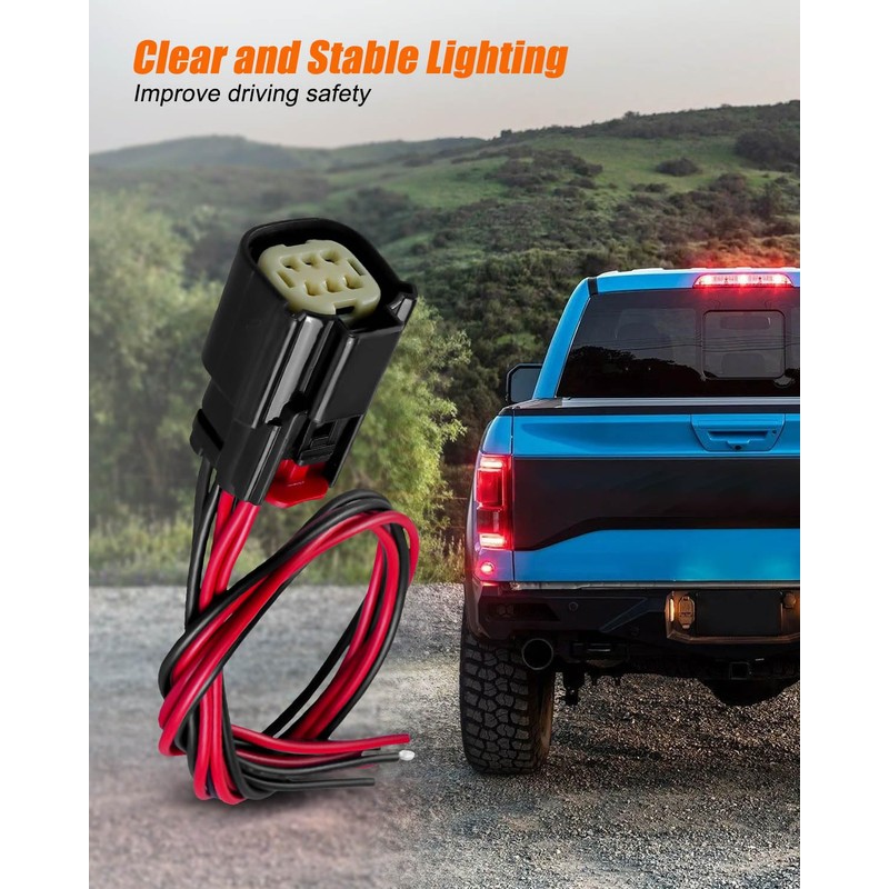 6-Pin Rear Tail Light Lamp Connector Wire Fit for Ford