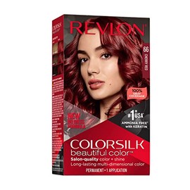 Colorsilk Beautiful Color Permanent Hair Color, Long-Lasting High-Definition Color, Shine & Silky Softness with 100% Gray Coverage, Ammonia Free, 066 Cherry Red, 1 Pack