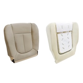 NLQR Driver Side Bottom Replacement Seat Cover Tan Microfiber Leather & Foam Cushion Compatible with Ford F150 2009 2010 2011 2012 2013 2014 Microfiber Leather