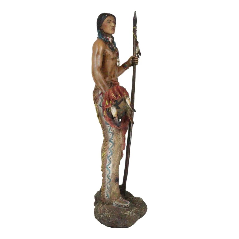 Large Native American Indian Eagle Warrior Chief With Spear And