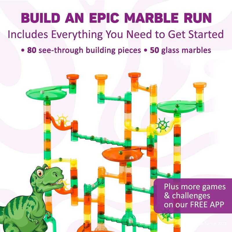 Marble Run Dinosaur Starter Set STEM Construction Building Block Toys