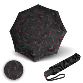 Knirps Umbrella I.200 Medium Duomatic Meditate Black Ecorepel with Umbrella Bag I Small Pocket Umbrella with Push Button I Umbrella Automatic & Compact I Pocket Umbrella Lightweight