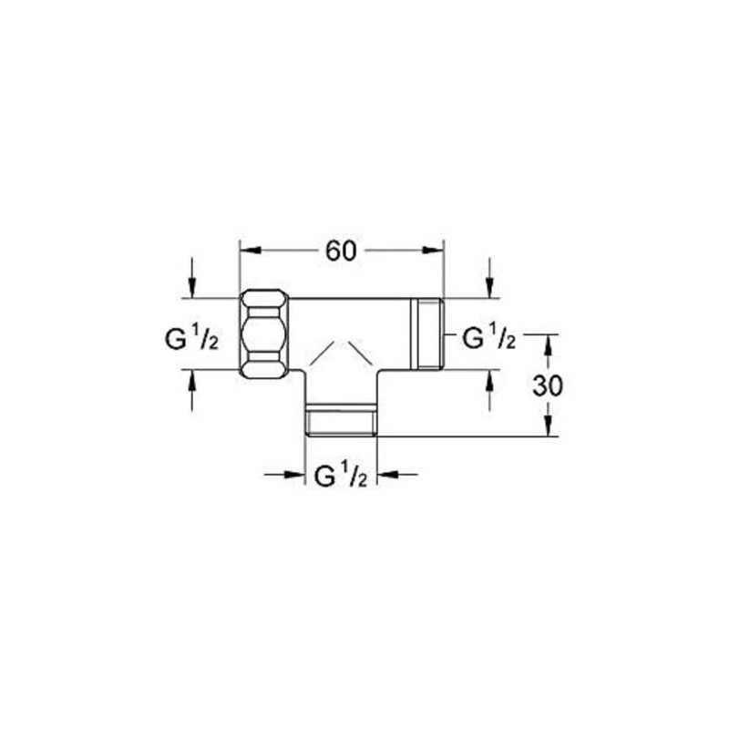 Grohe 28874000 Discharge T-Piece with Valve