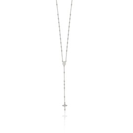 925 Sterling Silver Rosary Bead Necklace 27 inch Chain