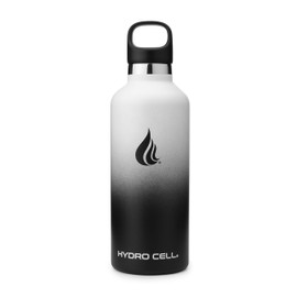 Hydro Cell Stainless Steel Water Bottle with Straw & Standard Mouth Lids (32oz 24oz 20oz 16oz) - Keeps Liquids Hot or Cold with Double Wall Vacuum Insulated Sweat Proof Sport Design (Black/White 32oz)