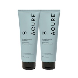 Acure | Shampoo y Acondicionador anti friz | Aplaca, aporta brillo y manejabilidad | Sin parabenos ni sulfatos, 236 mL c/u