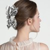 TELAIN Hair Clip Large With Bow, Satin Hair Clips Ladies