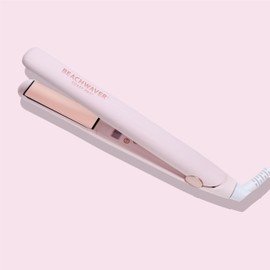 The Beachwaver Co. Coast Pro Titanium Flat Iron - Pink Rosegold | 1-Inch Titanium Plates for Fast Styling, Auto Shut-Off | Professional Hair Straightener for Curly, Coarse & Thick Hair | BWFLTPink