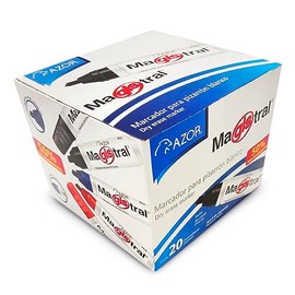 Azor Marcadores Para Pizarrón Blanco, Magistral, Aluminio, 20 Piezas, Colores Brillantes, Rendimiento Excepcional, Plumones De Pizarron, 301.830-20
