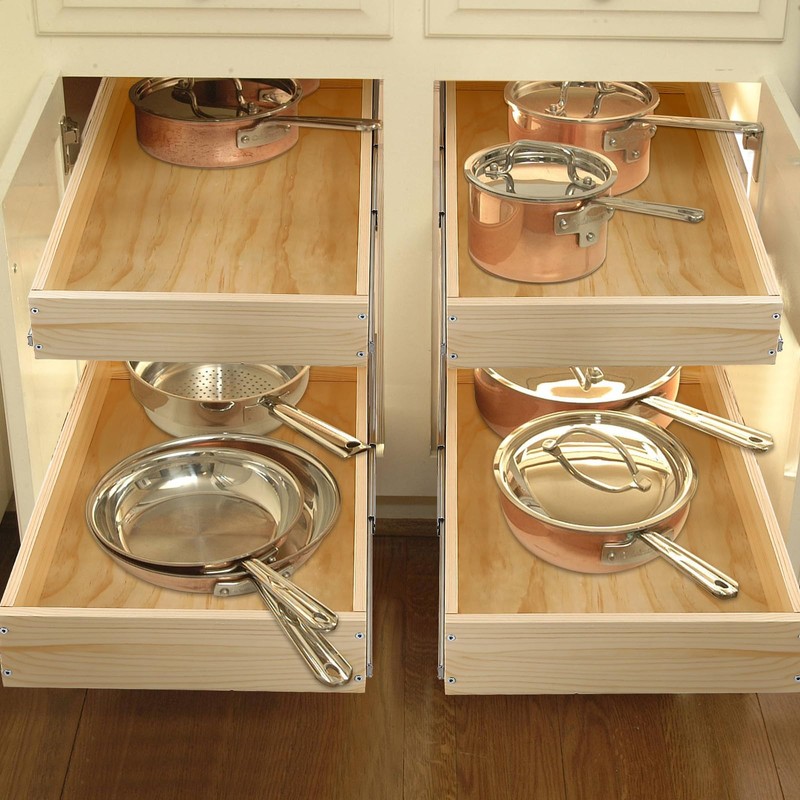 Mulush Pull Out Cabinet Organizer, 17''W×21''D×16''H Soft Close Slide Out