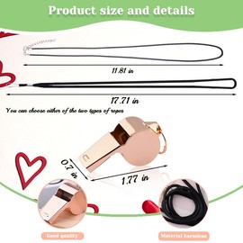 Pliwcas Rose Gold Survival Whistle for Women Emergency Loud Safety Whistle Necklace for Hiking Basketball Football Soccer Training Whistles for Techers Coaches Whistle with Lanyard