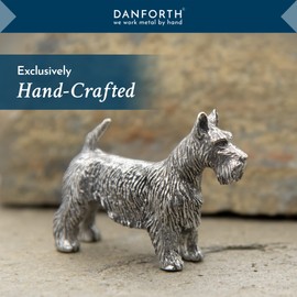 DANFORTH Pewter Scottish Terrier Figurine – Handcrafted Scottie Dog Statue 1.5" Lead-Free Pewter Dog Lover Gift Made in USA