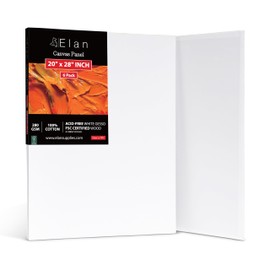 Elan Cotton Canvas Panels 20x28, 6-Pack Canvas Boards for Painting, Painting Canvas, Canvases for Painting, Art Board Bulk, Art Canvas Board, Blank Canvas Panel, Plain Canvas Board Art Canvas Panels