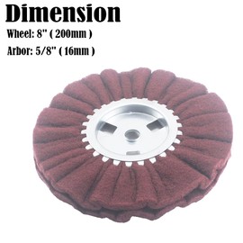 JUNLIXN 2 Pcs 8" Non-Woven Airway Buffing Wheel, 5/8'' Arbor Hole Coarse Polishing Wheels for Angle Grinder