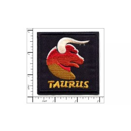 Patchwork Paradise Taurus Zodiac Iron-On Patch - Embroidered Astrology Bull Applique for Clothes
