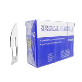 100pcs Sterile #23 Medical Surgical Blades,Single Blade Razor for Dental,Dermaplaning, Dissection, Podiatry, Professional Grooming, Acne Removal