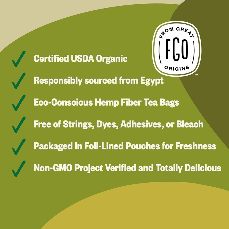 FGO Organic Thyme Leaf Tea, 100 Count, Eco-Conscious Tea Bags,